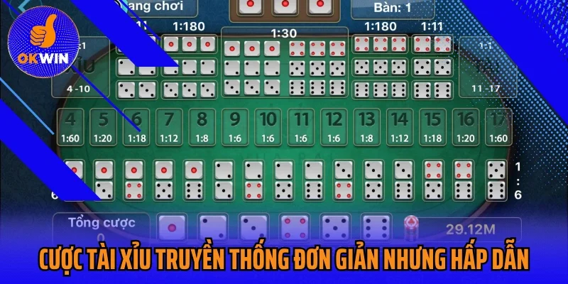 Cược Tài Xỉu truyền thống đơn giản nhưng hấp dẫn